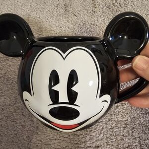 Disney Mickey Mouse Figural Mug 18oz Coffee Mug-Black-White